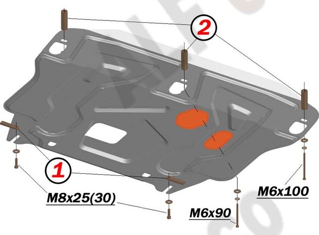 Защита алюминиевая Alfeco для картера и КПП Hyundai Creta I 2016-2021. Артикул ALF.10.41 AL4