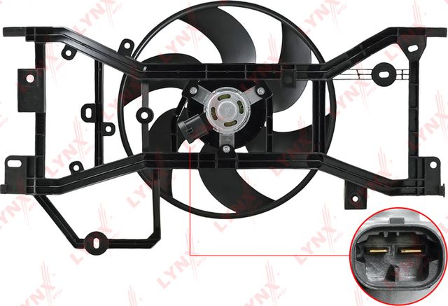Вентилятор радиатора двигателя LYNXauto для Renault Logan II 2013-2026. Артикул RF-1600