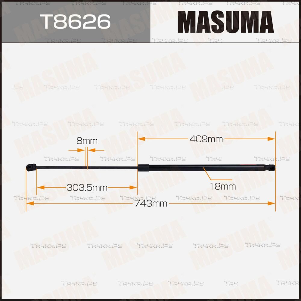 Амортизатор (упор) багажника Masuma. Артикул T8626