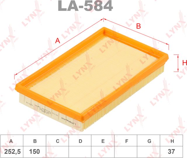 Воздушный фильтр LYNXauto для Suzuki Ignis I (HT) 2000-2005. Артикул LA-584