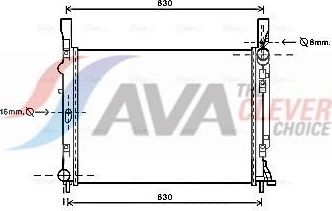 Радиатор охлаждения двигателя AVA ** CLEVER FIT **. Артикул RTA2472
