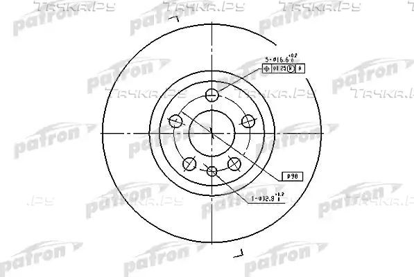 Тормозной диск Patron передний для Fiat Scudo I 1996-2006. Артикул PBD2716