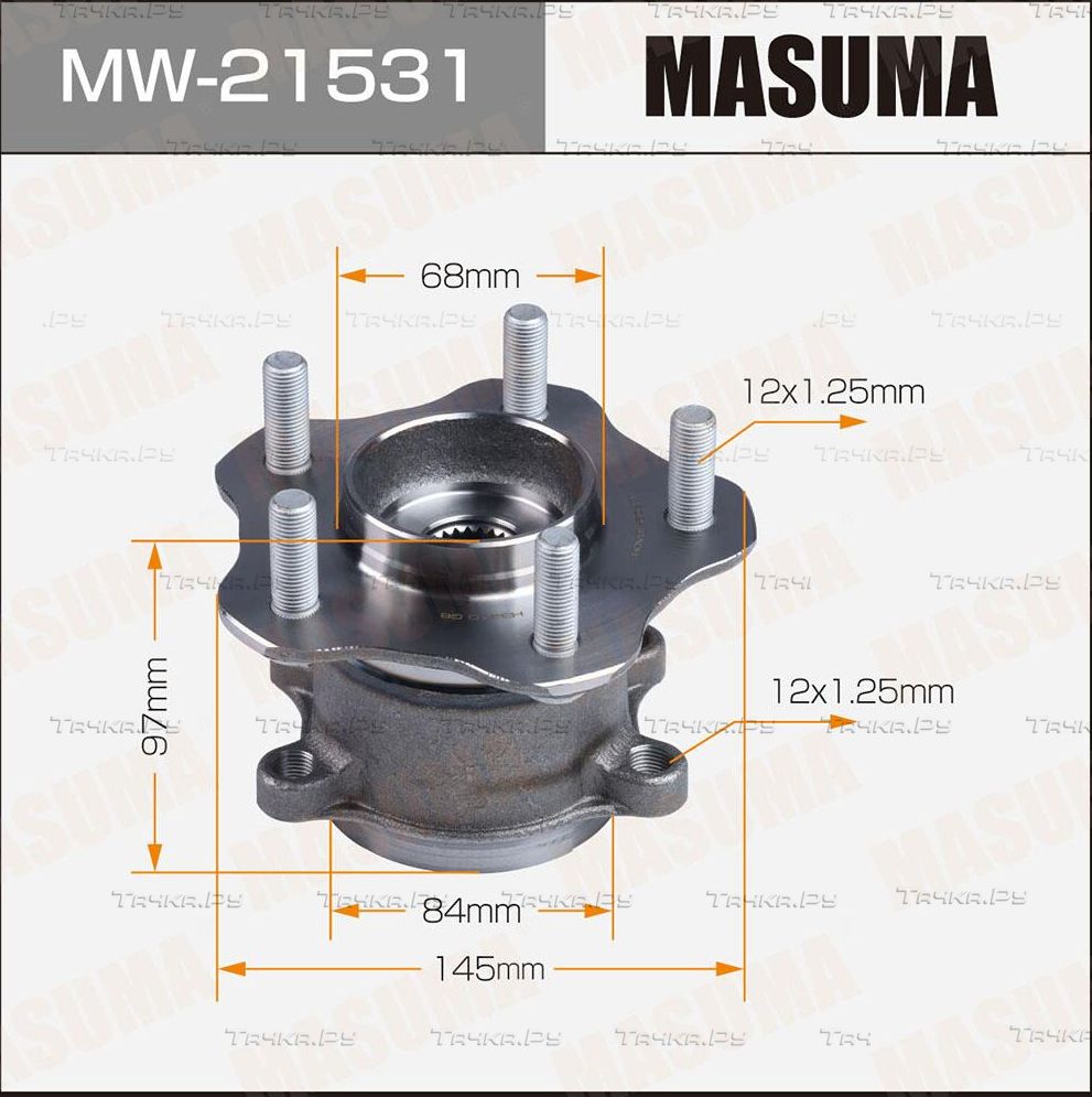 Ступица колеса с интегрированным подшипником Masuma задняя для Nissan Qashqai II 2015-2026. Артикул MW-21531