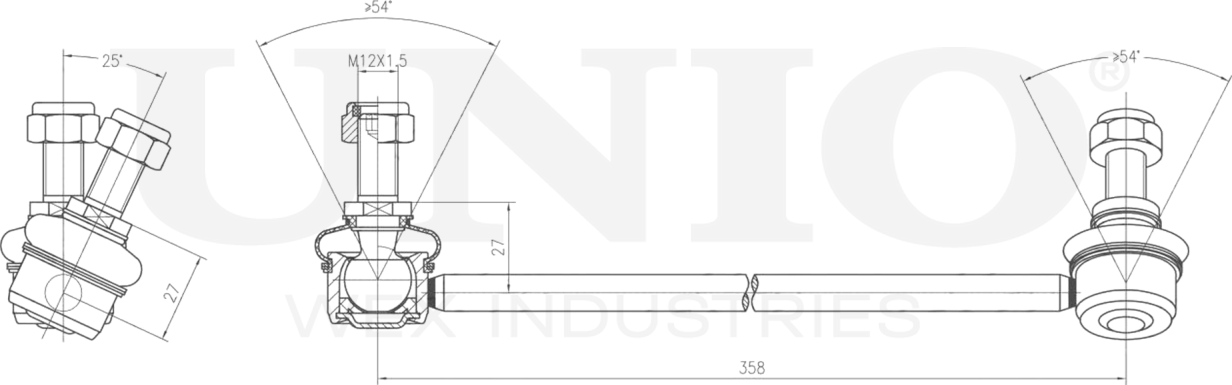 Тяга/стойка стабилизатора (Unio). Артикул SSP-50138