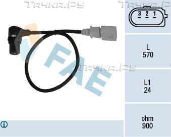 Датчик положения коленвала FAE для Volkswagen New Beetle I (A4) 1998-2010. Артикул 79056
