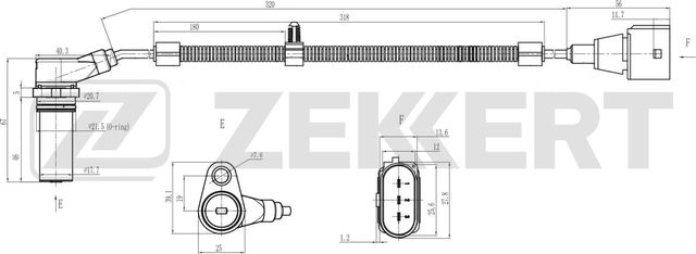 Датчик положения коленвала Zekkert для Volkswagen Multivan T5 2003-2009. Артикул SE-4119