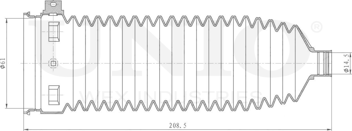 Пыльник рулевой рейки (Unio). Артикул DUC-20043