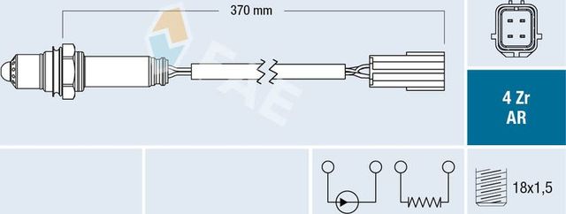 Лямбда-зонд (кислородный датчик) FAE. Артикул 75666