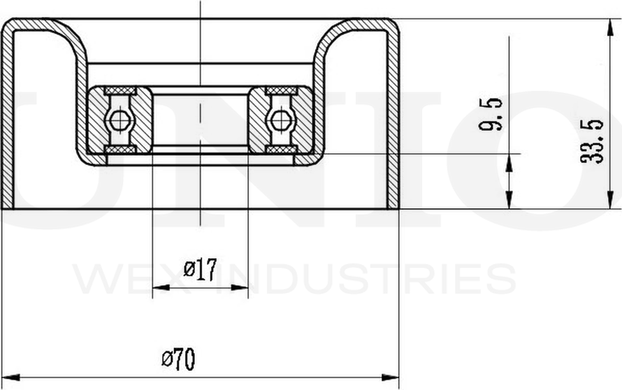 Ролик поликлинового ремня натяжной (Unio). Артикул TNS-10154