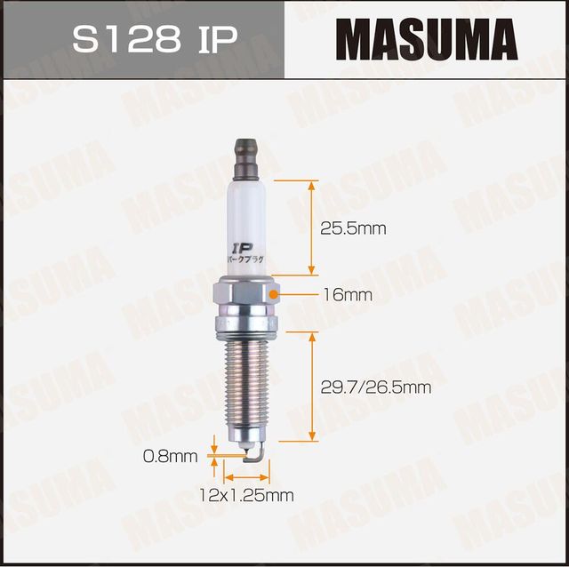 Свеча зажигания MASUMA IRIDIUM+PLATINUM (ILZKR8A). Артикул S128IP