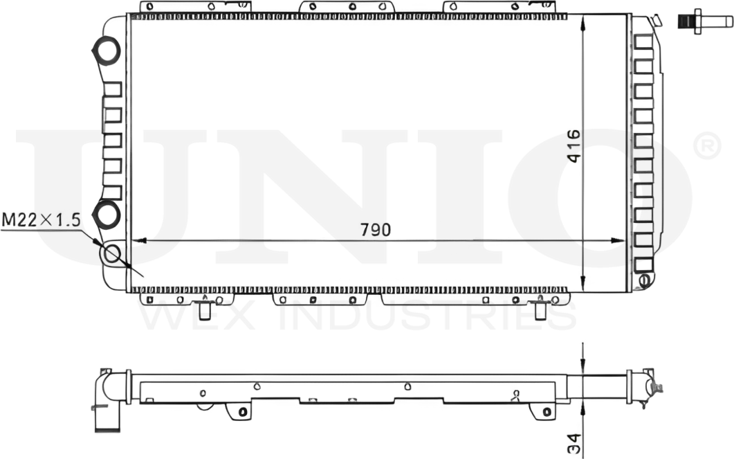 Радиатор двигателя (Unio). Артикул RAD-10074