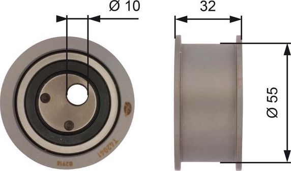 Натяжной ролик (натяжитель) ремня ГРМ Gates PowerGrip®. Артикул T42041