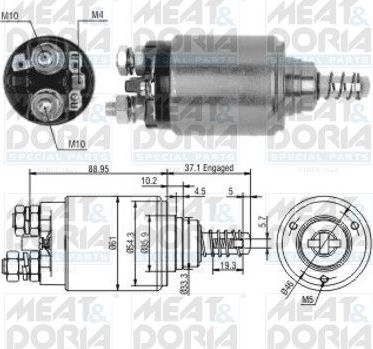 Втягивающее реле стартера Meat & Doria для Mercedes-Benz T2 I 1968-1988. Артикул 46116