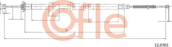 Трос ручника (тросик ручного тормоза) Cofle. Артикул 92.12.0702