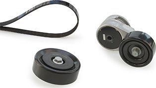 Приводной ремень поликлиновой с роликами (комплект) Gates Micro-V® Kit для Kia Rio III 2011-2017. Артикул K096PK2138