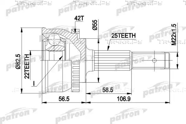 Шрус наружный (граната) Patron. Артикул PCV1293