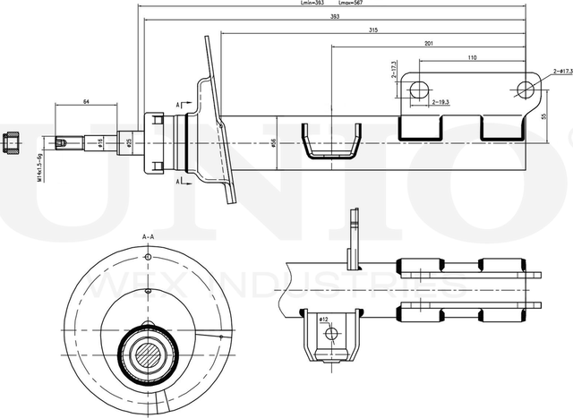 Амортизатор подвески (Unio). Артикул SAB-10104