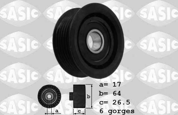 Направляющий (ведущий) ролик приводного поликлинового ремня Sasic. Артикул 1626040