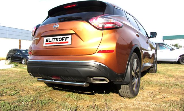 Защита Slitkoff заднего бампера d57 короткая для Nissan Murano Z52 2015-2026. Артикул NIM16008