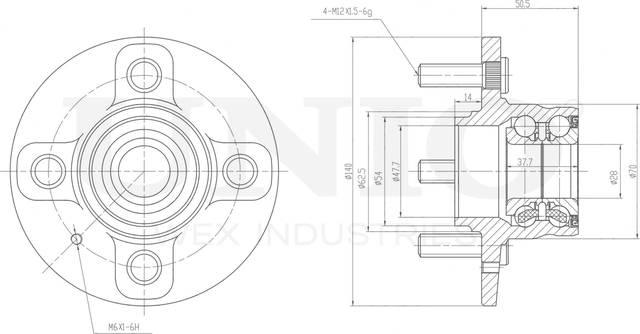 Ступица колеса с интегрированным подшипником (Unio). Артикул HUB-20017