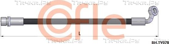 Тормозной шланг Cofle задний правый для Toyota Land Cruiser 100 1998-2007. Артикул 92.BH.TY078