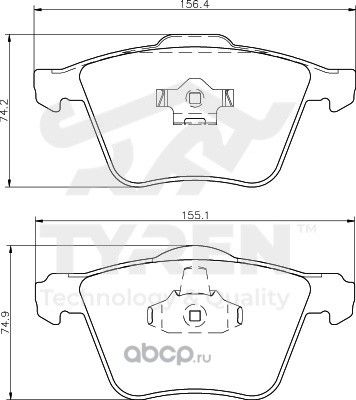 Колодки тормозные дисковые | перед | (Tyren). Артикул TYR1220171