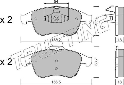 Тормозные колодки Trusting передние для Renault Laguna III 2007-2015. Артикул 819.0