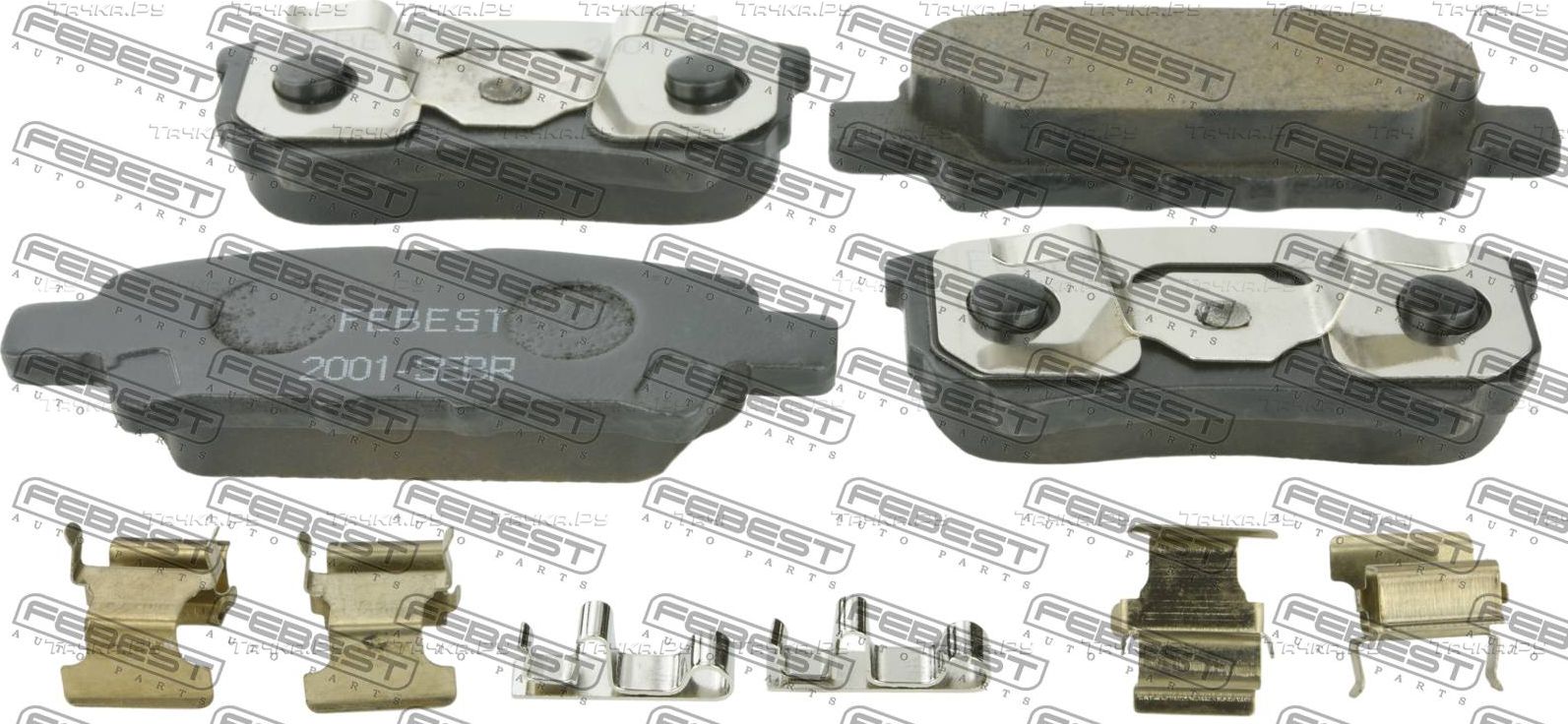Тормозные колодки Febest задние для Mitsubishi Lancer IX 2007-2013. Артикул 2001-SEBR