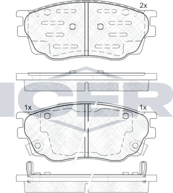 Тормозные колодки Icer передние для Mazda 6 I (GG) 2002-2007. Артикул 181542-200