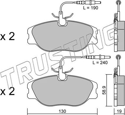 Тормозные колодки Trusting. Артикул 074.3