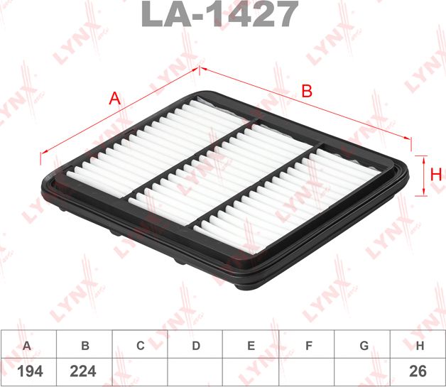 Воздушный фильтр LYNXauto. Артикул LA-1427