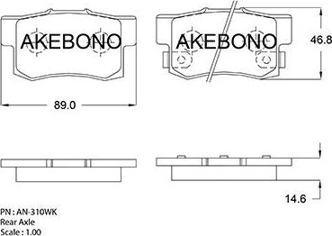 Тормозные колодки Akebono Standard. Артикул AN-310WK