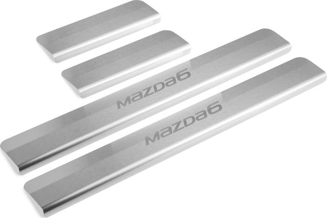 Накладки Rival на пороги (с надписью) для Mazda 6 GJ 2012-2018 2018-2026. Артикул NP.3802.3