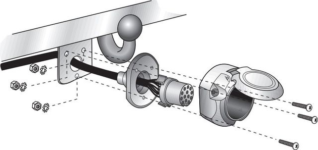 Штатная электрика фаркопа Hak-System (полный комплект) 13-полюсная для Volkswagen Amarok 2010-2026 без подготовки. Артикул 21270551