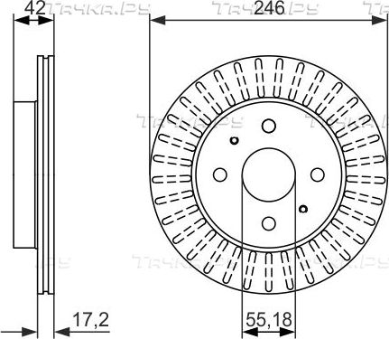Тормозной диск Bosch передний для Daihatsu Cuore VII (L276) 2011-2011. Артикул 0 986 479 769