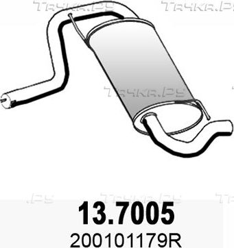 Глушитель Asso для Dacia Duster I 2010-2018. Артикул 13.7005
