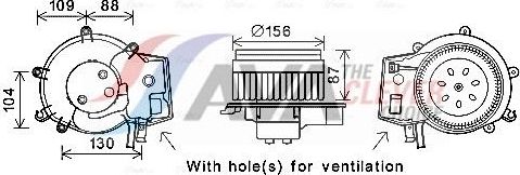 Вентилятор, мотор печки (отопителя) салона AVA. Артикул MS8625