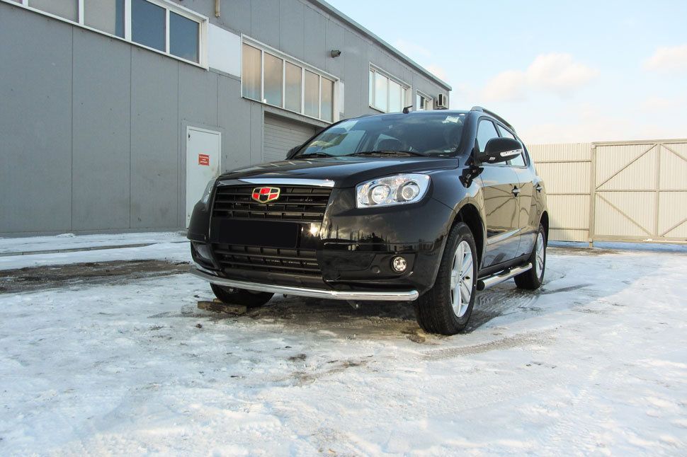 Защита Slitkoff переднего бампера d57 для Geely Emgrand X7 рестайлинг 2016-2026. Артикул GAFX716005