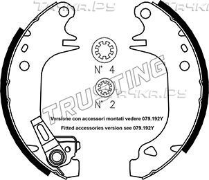 Тормозные колодки Trusting задние для Peugeot 309 I 1985-1993. Артикул 079.180Y