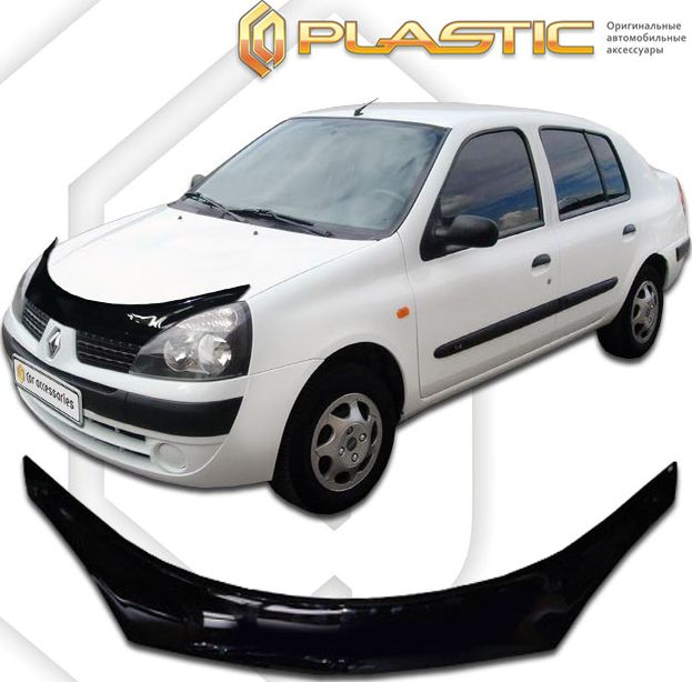 Дефлектор СА Пластик для капота exclusive (Classic черный) Renault Symbol 2008-2009. Артикул 2010060100884