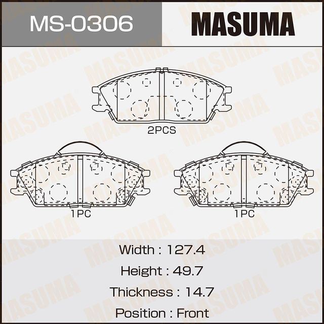 Тормозные колодки Masuma. Артикул MS-0306