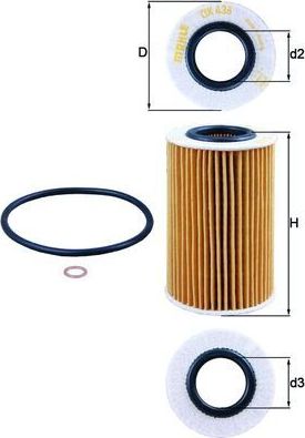 Масляный фильтр Mahle-Knecht. Артикул OX 436D