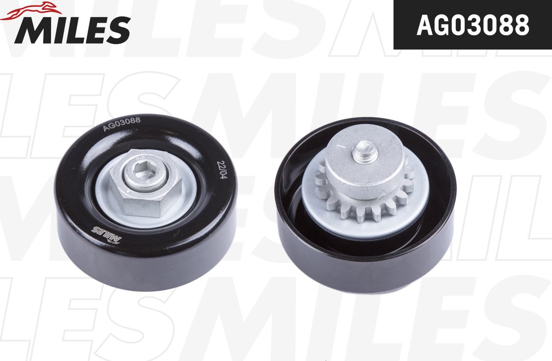 Натяжной ролик (натяжитель) приводного поликлинового ремня Miles. Артикул AG03088