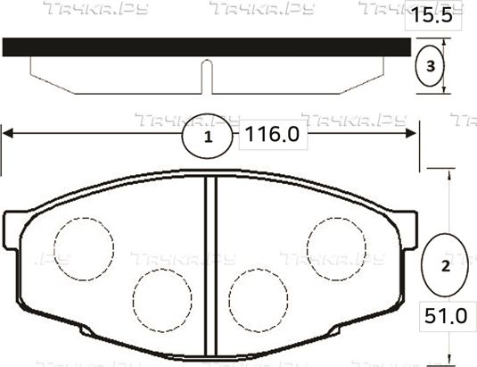Тормозные колодки CTR передние для Toyota Cressida II (X50, X60) 1980-1985. Артикул GK1031