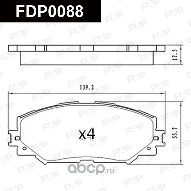 Колодки тормозные передние (FAP). Артикул FDP0088