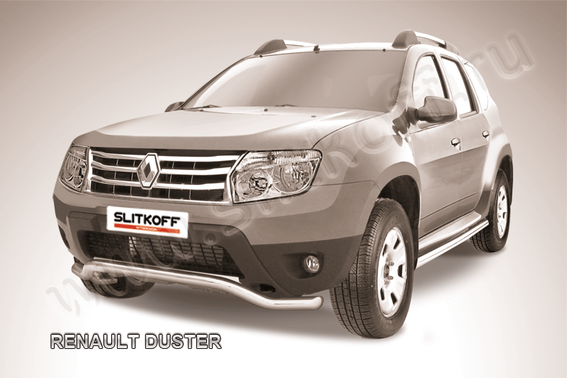 Защита Slitkoff переднего бампера d57 волна для Renault Duster I 2010-2015. Артикул RD001