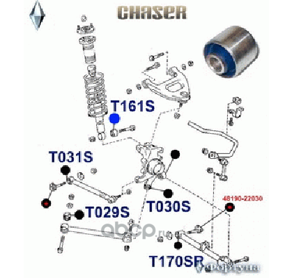 С/блок амортизатора, задней подвески, 14*40*47 (Фортуна). Артикул T161S