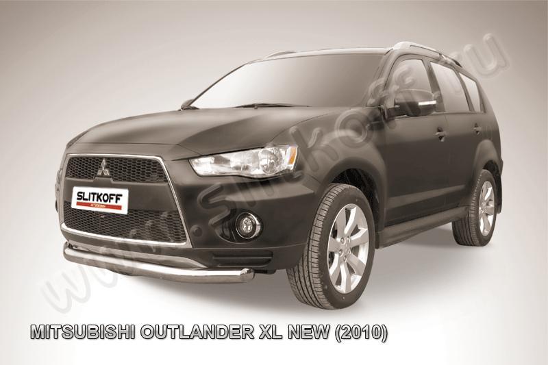Защита Slitkoff переднего бампера d76 для Mitsubishi Outlander XL 2010-2012. Артикул MXL10-004
