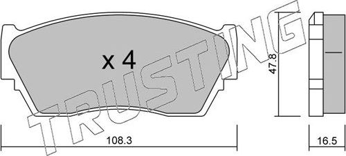 Тормозные колодки Trusting передние для Nissan 100NX 1990-1994. Артикул 255.0