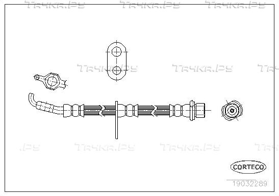 Тормозной шланг Corteco передний левый для Toyota Corolla E100 1992-1997. Артикул 19032289